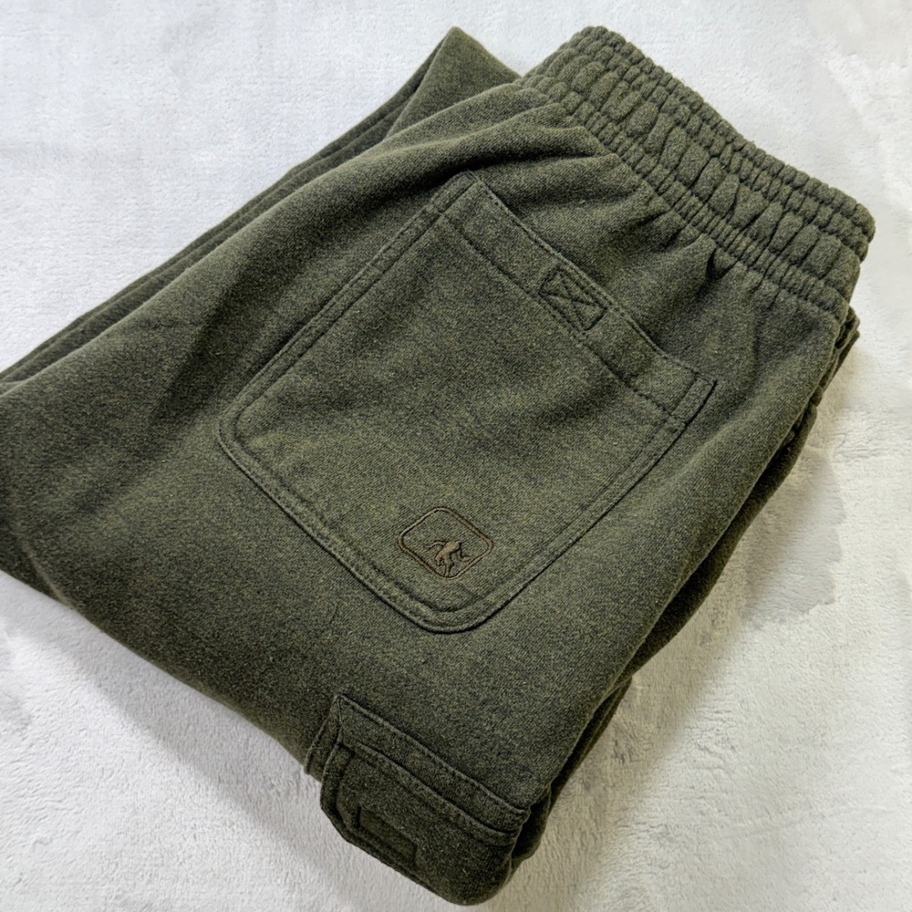 VTG Y2K AND1 Men's Size L Army Green Fleece Cargo Sweatpants Jogger Pockets